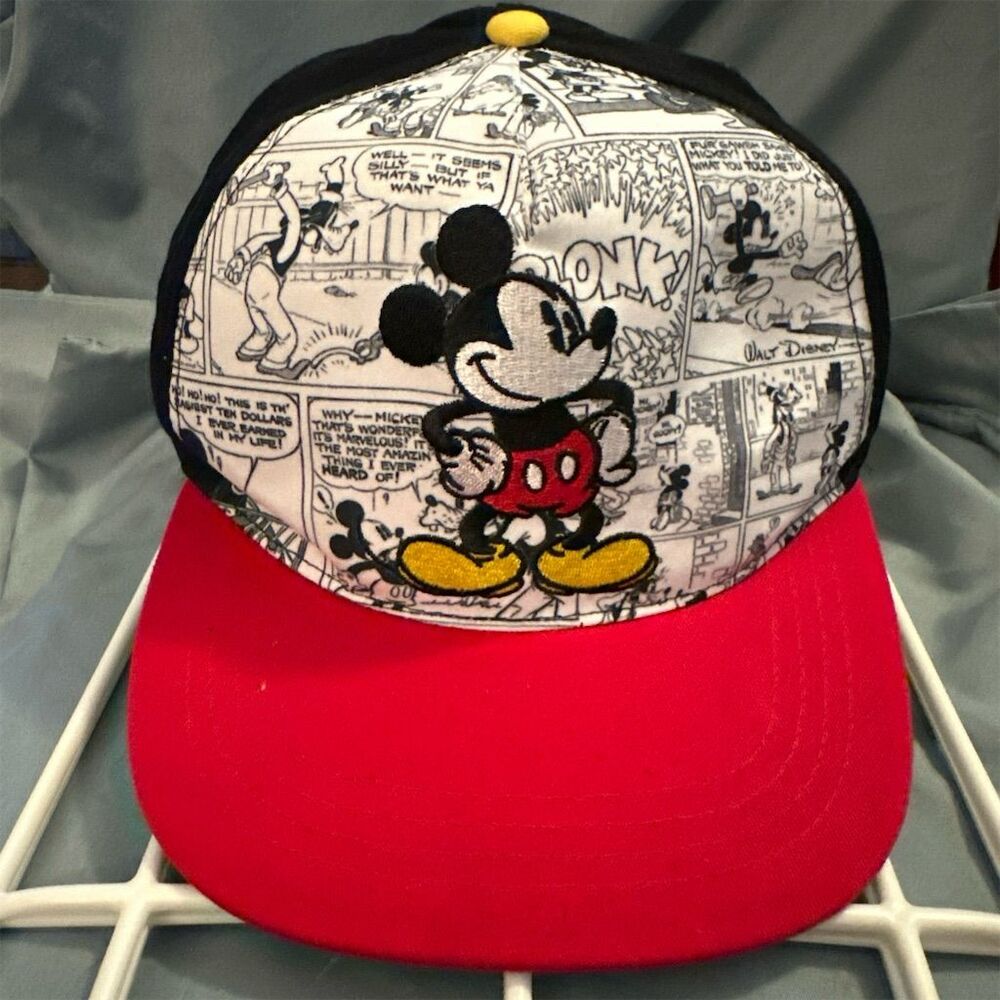 Disney Mickey Mouse Snapback Hat Black Adjustable Unisex Adults
